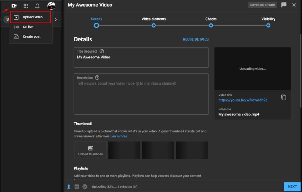 publish video